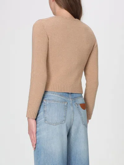 Chloé Scalloped Wool And Cashmere Blend Sweater In Brown