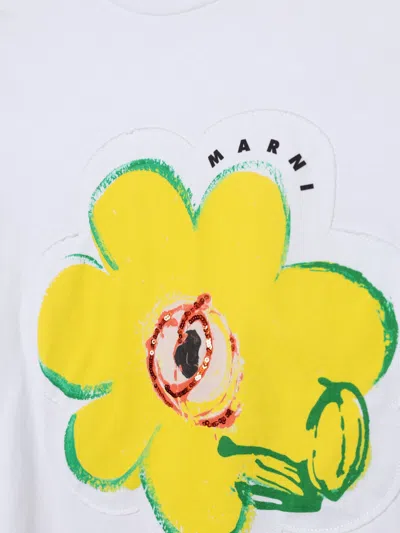 Marni Kids Floral Printed Crewneck T-shirt In Multi