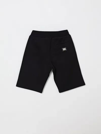 Dolce & Gabbana Jersey Jogging Shorts With Logo Plate In Black