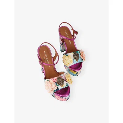 Kurt Geiger Embellished Floral Kensington Platform Sandals In Multi