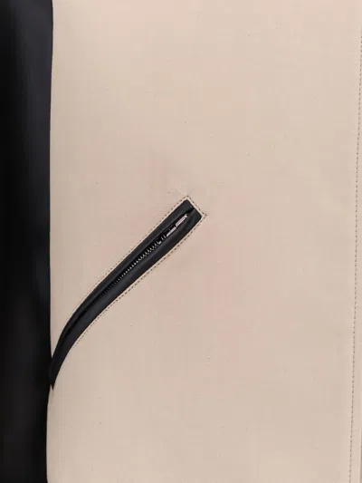 Givenchy Silk Nylon Jacket Contrast Sleeves Pockets In Black