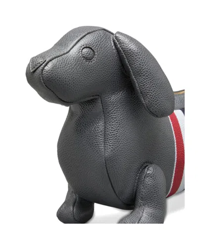 Thom Browne Pebble Full-grain Calf Leather Baby Hector Shoulder Bag In Gray