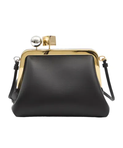 Jacquemus Le Berlingot Black Crossbody Bag With Removable Strap In Leather For Women