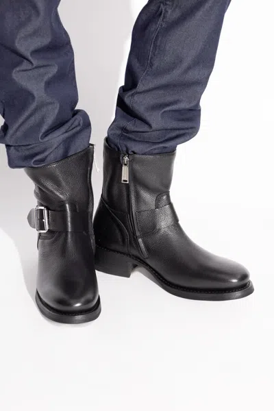 Dsquared2 Harley Buckle Ankle Boots In Black