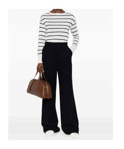 Max Mara White Striped T-shirt In White