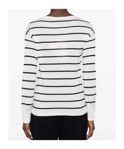 Max Mara White Striped T-shirt In White