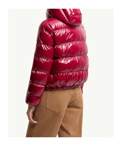 Moncler Andro Hooded Short Padded Jacket In Pink