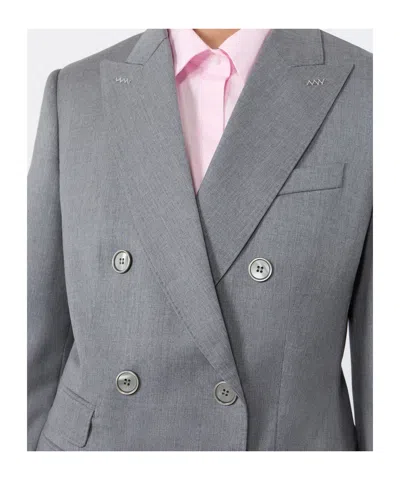Max Mara Double-breasted Wool Twill Blazer In Black