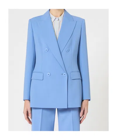 Max Mara Grembo Double-breasted Blazer In Blue