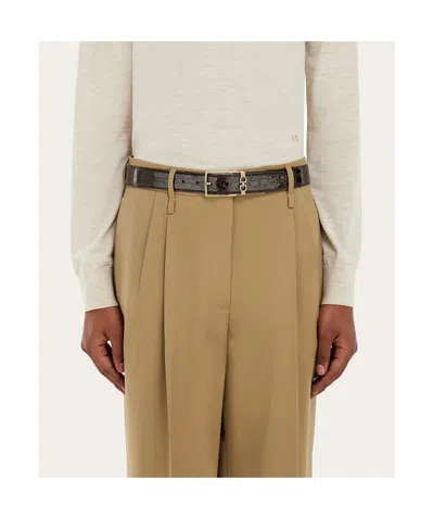 Ferragamo Adjustable Belt In Brown