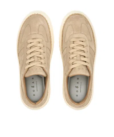 Hogan Light Biscuit H710 H-stripes Basket Sneakers In Multi