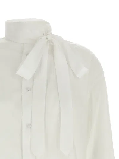 Kenzo Lavalliere Collar Shirt In White