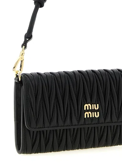 Miu Miu Logo Wallet In Black