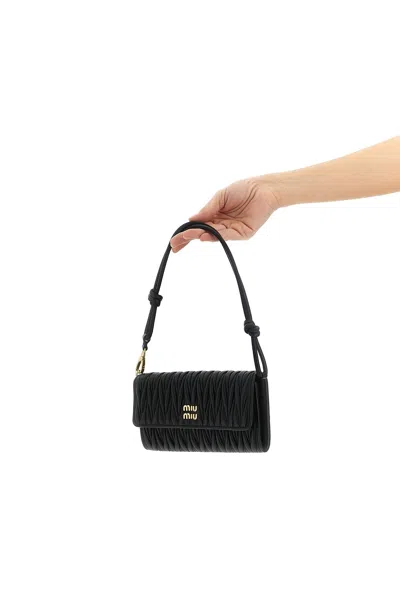 Miu Miu Logo Wallet In Black