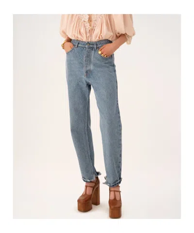 Chloé Light Indigo High-waisted Tapered Jeans In Blue