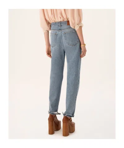 Chloé Light Indigo High-waisted Tapered Jeans In Blue