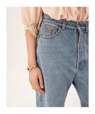Chloé Light Indigo High-waisted Tapered Jeans In Blue