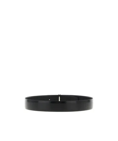 Tom Ford Dark Brown Reversible Textured Silver Buckle Belt In Brown