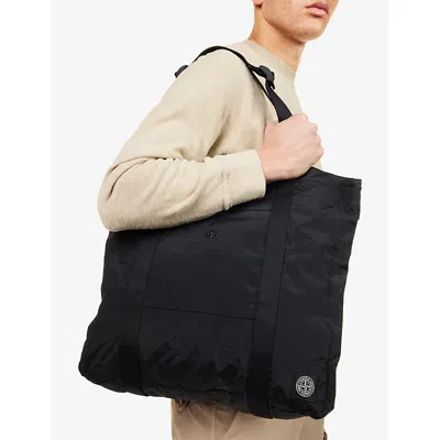 Stone Island Zip Pocket Bag With Internal Snap Pocket And Compass Logo Patch In Red