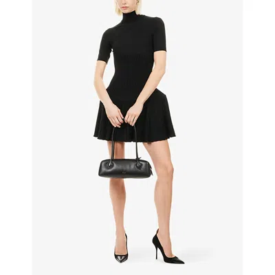 Alaïa Womens Noir Alaia Crinoline Ribbed Wool-blend Mini Dress In Black