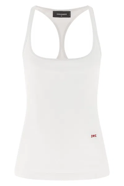 Dsquared2 Embroidery Tank Top Tops White In White