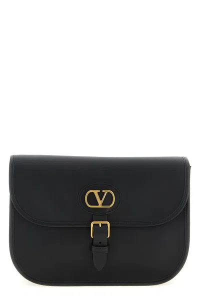 Valentino Garavani Antibes Leather Crossbody Bag Adjustable Strap In Black