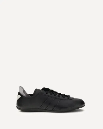 Y-3 Black And White Leather Tokyo Sneakers In Black