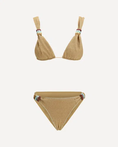Oseree Oséree Lumière Ring-detail Bikini In Neutral