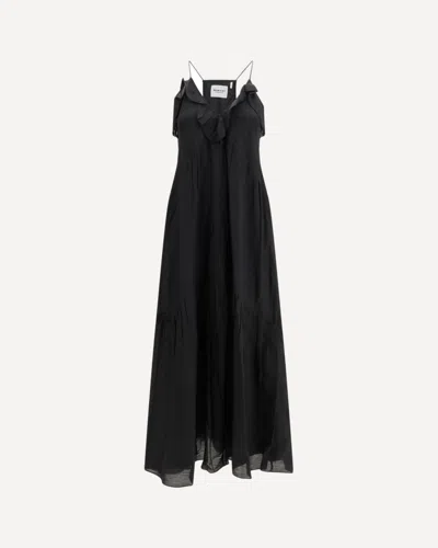 Isabel Marant Étoile Vasma Black Cotton Blend Dress In Blue