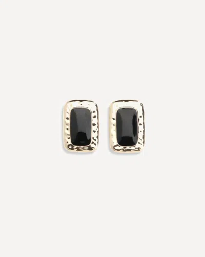 Self-portrait Rectangular-shape Earrings In Brown