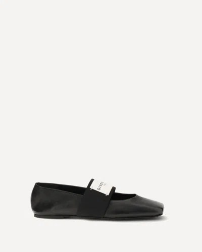 Givenchy Sliced Square Elastic-strap Ballet Flats In Black