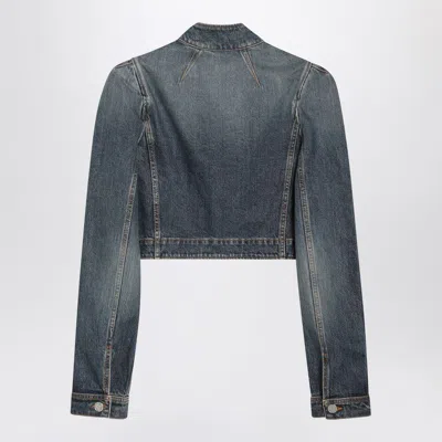 Alaïa Alaia Blue Washed Denim High-neck Jacket Women In Blue
