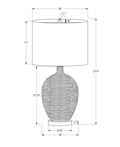 Monarch Specialties Lighting 28" Ceramic Table Lamp In White