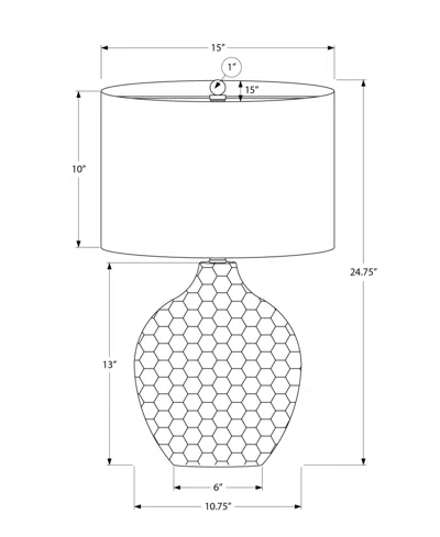 Monarch Specialties Lighting 25" Plastic Table Lamp In Brown