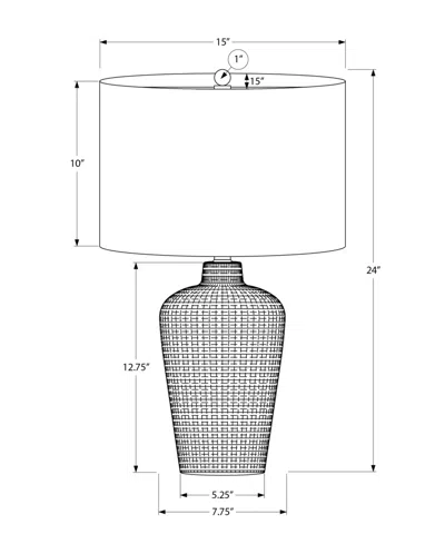 Monarch Specialties Lighting 24" Ceramic Table Lamp In Black