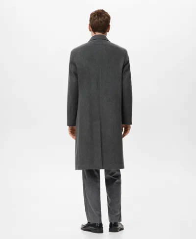 Mango Men's Long Wool Coat In Black