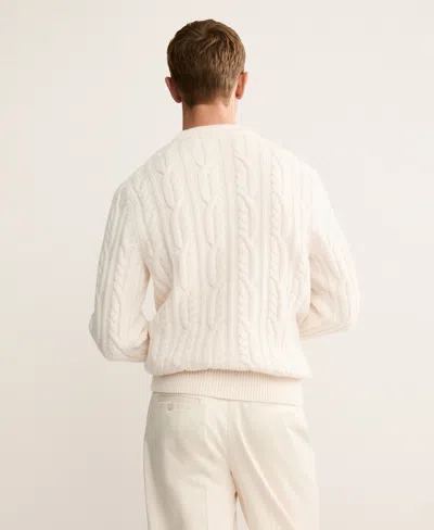 Mango Men's Wool Braided Sweater In Neutral
