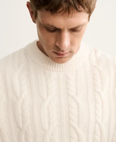 Mango Men's Wool Braided Sweater In Neutral