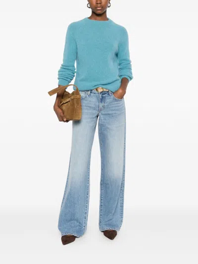 Base Milano Wool Crewneck Sweater In Blue