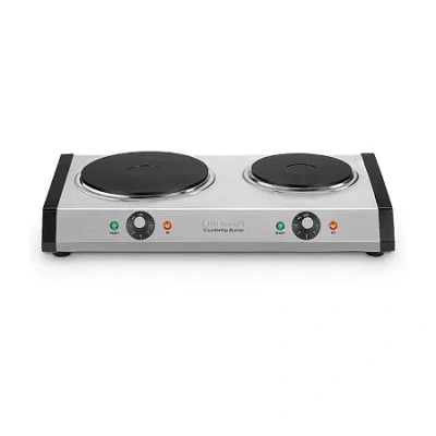 Cuisinart Cast Iron Double Burner In Silver