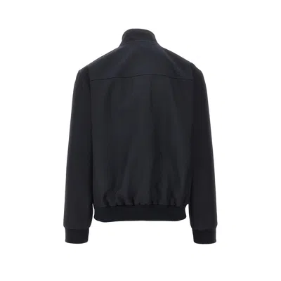 Gucci Gg Ripstop Jacket High Collar Ribbed Cuffs In Blue