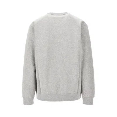 Gucci Men Grey Crewneck Sweatshirt With Logo Detail On The Front In Cotton Man In Gray