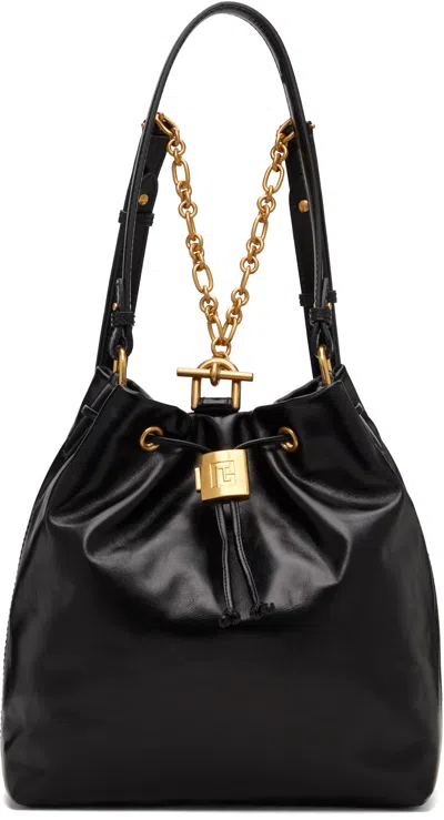 Balmain Pulse Calfskin Leather Backpack In Black