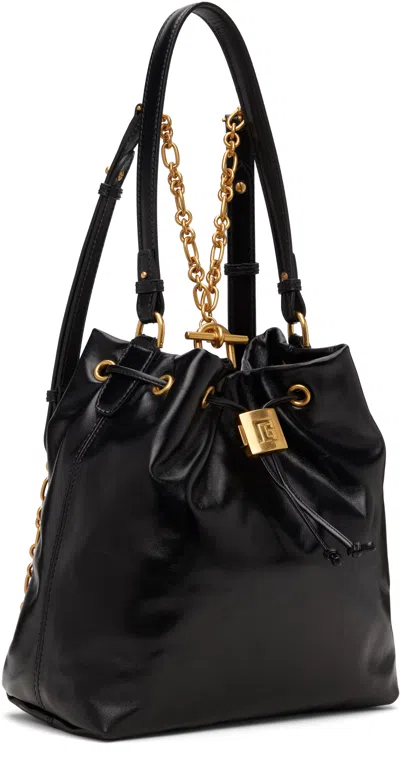 Balmain Pulse Calfskin Leather Backpack In Black