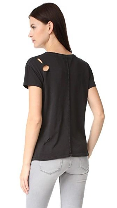 Shop Anine Bing Distressed Tee In Black