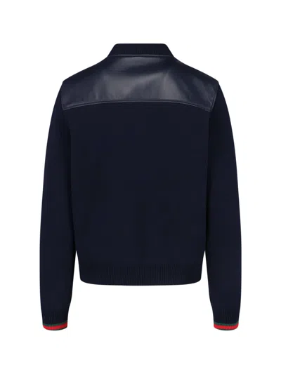 Gucci Lamb Nappa Bomber Jacket In Blue