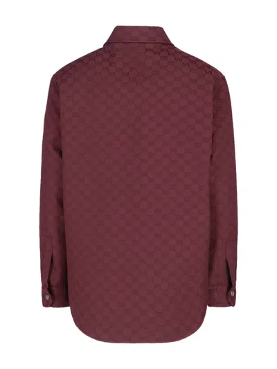 Gucci Gg Supreme Zip Jacket In Red