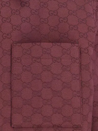 Gucci Gg Supreme Zip Jacket In Red