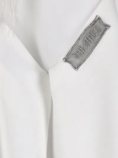 Attico Feather Mini Dress In White