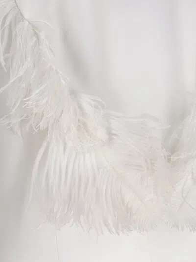 Attico Feather Mini Dress In White